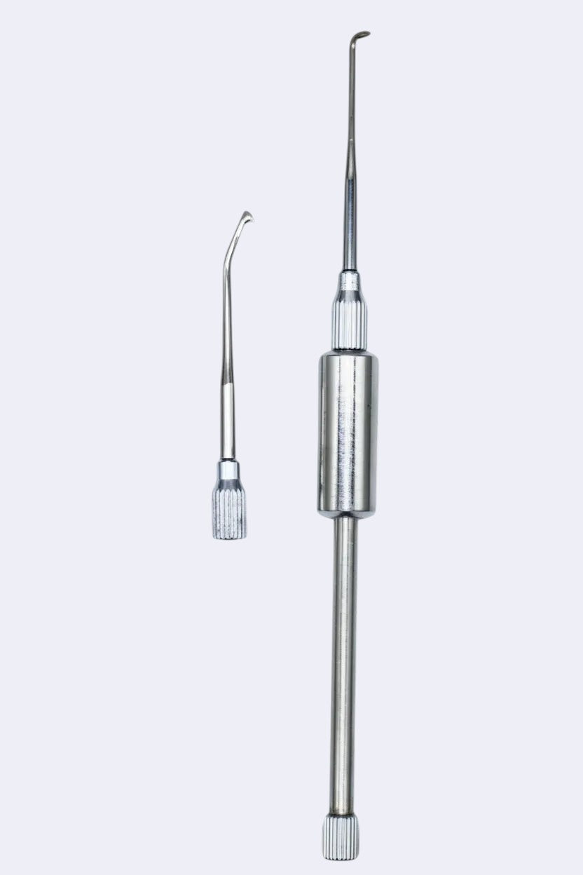 DENTISTOOLBOX classic crown and bridge remover tool with two interchangeable metal tips for dental procedures.