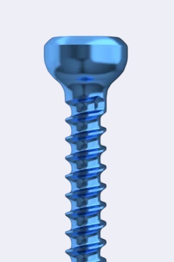 DENTISTOOLBOX 1mm diameter blue surgical fixation screw with fine threading for precise dental applications.