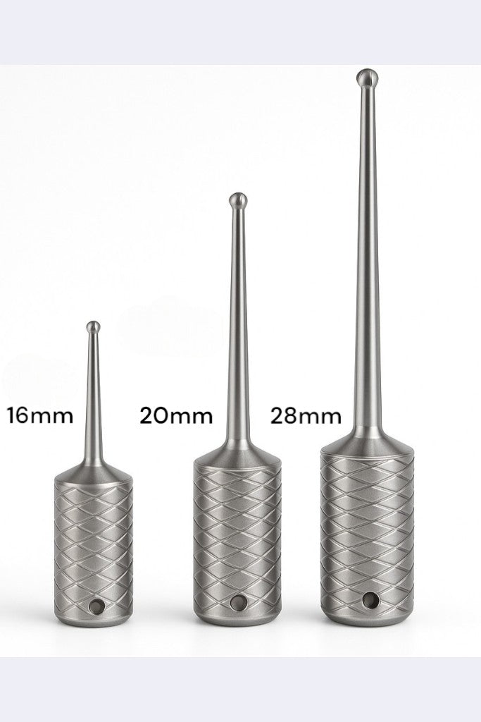DENTISTOOLBOX implant abutment screw removal tools, 3 sizes (16mm, 20mm, 28mm), precision dental instruments.