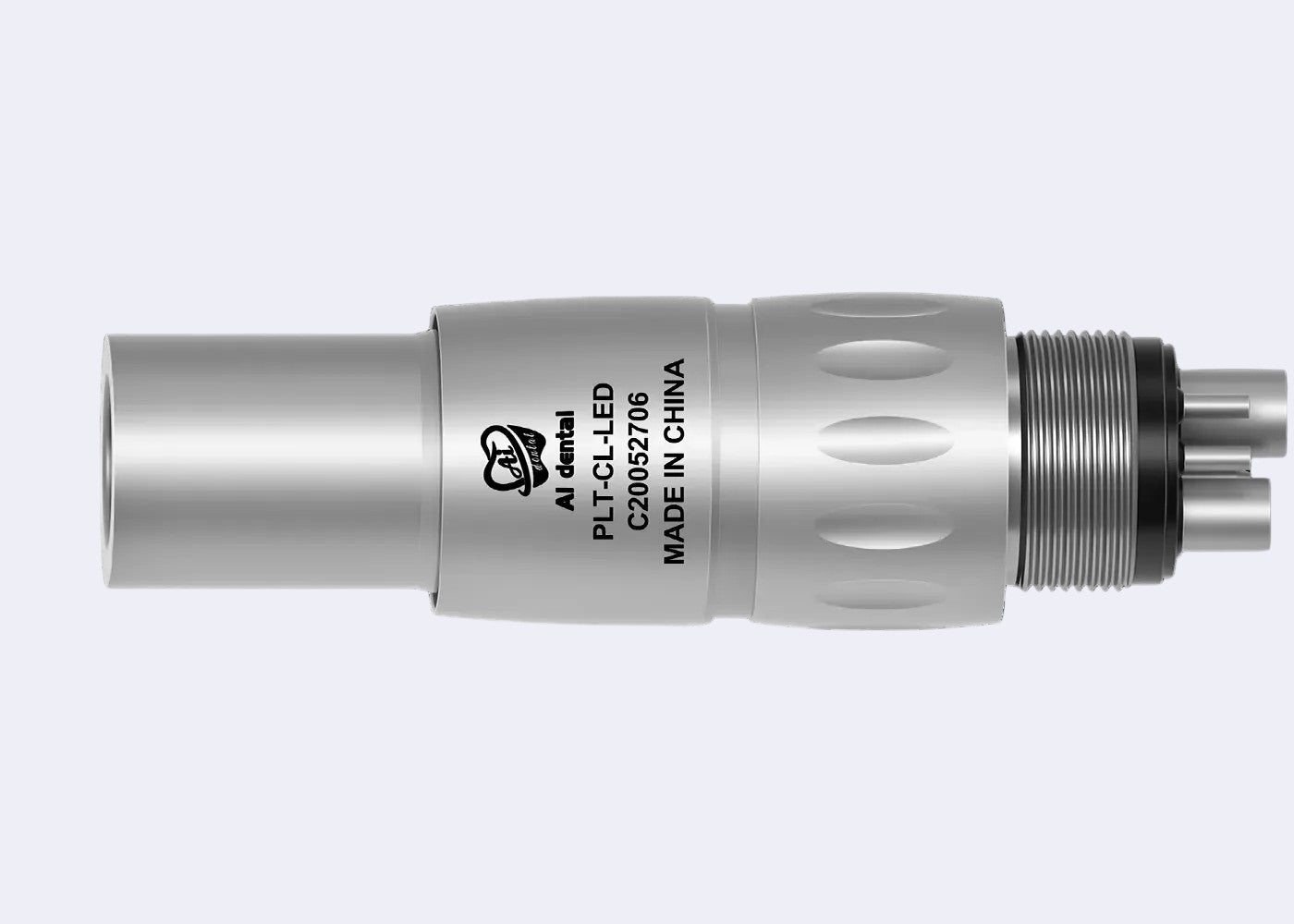 DENTISTOOLBOX silver LED dental turbine with quick connect, NSK compatible, integrated generator for optimal visibility.