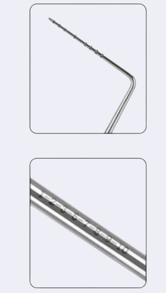 DENTISTOOLBOX stainless steel periodontal probe with clear, indelible markings for precise dental examinations.