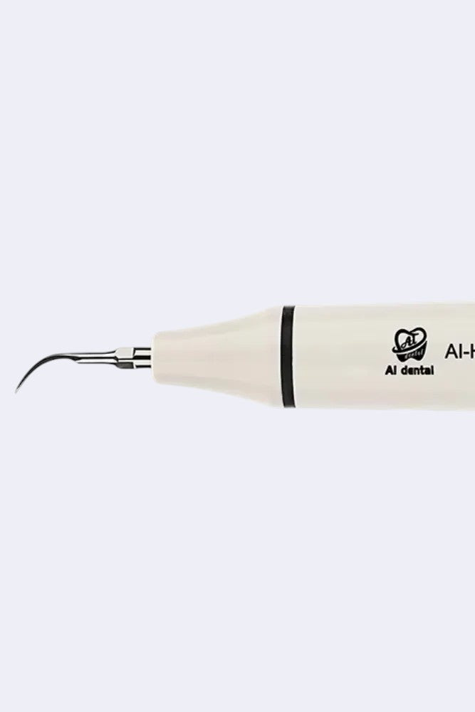 DENTISTOOLBOX white ultrasonic scaler handpiece with a curved tip, compatible with Satelec/DTE systems for dental cleaning.