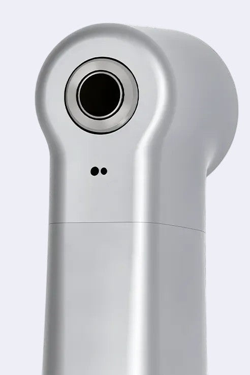DENTISTOOLBOX silver 1:1 contra-angle dental handpiece with a 2.35mm bur capacity and 20,000 RPM speed.