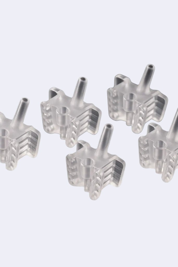 DENTISTOOLBOX clear flexible PVC dental mouth prop with integrated suction, 2 large and 2 small