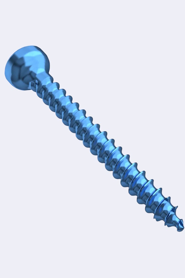 DENTISTOOLBOX 1mm diameter blue surgical fixation screw with fine threading for precise dental applications.