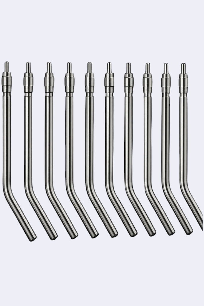 DENTISTOOLBOX pack of 5 silver metal air/water syringe tips for dental use