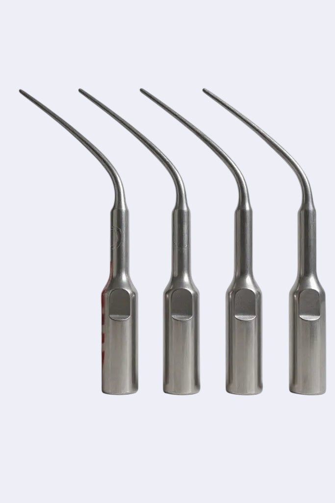 DENTISTOOLBOX PD3 ultrasonic scaler tips, stainless steel, set of 5, for Satelec and NSK devices.
