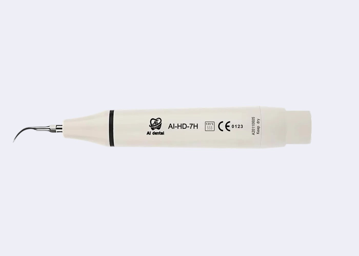 DENTISTOOLBOX white ultrasonic scaler handpiece, compatible with Satelec/DTE, for precise dental cleaning and scaling.